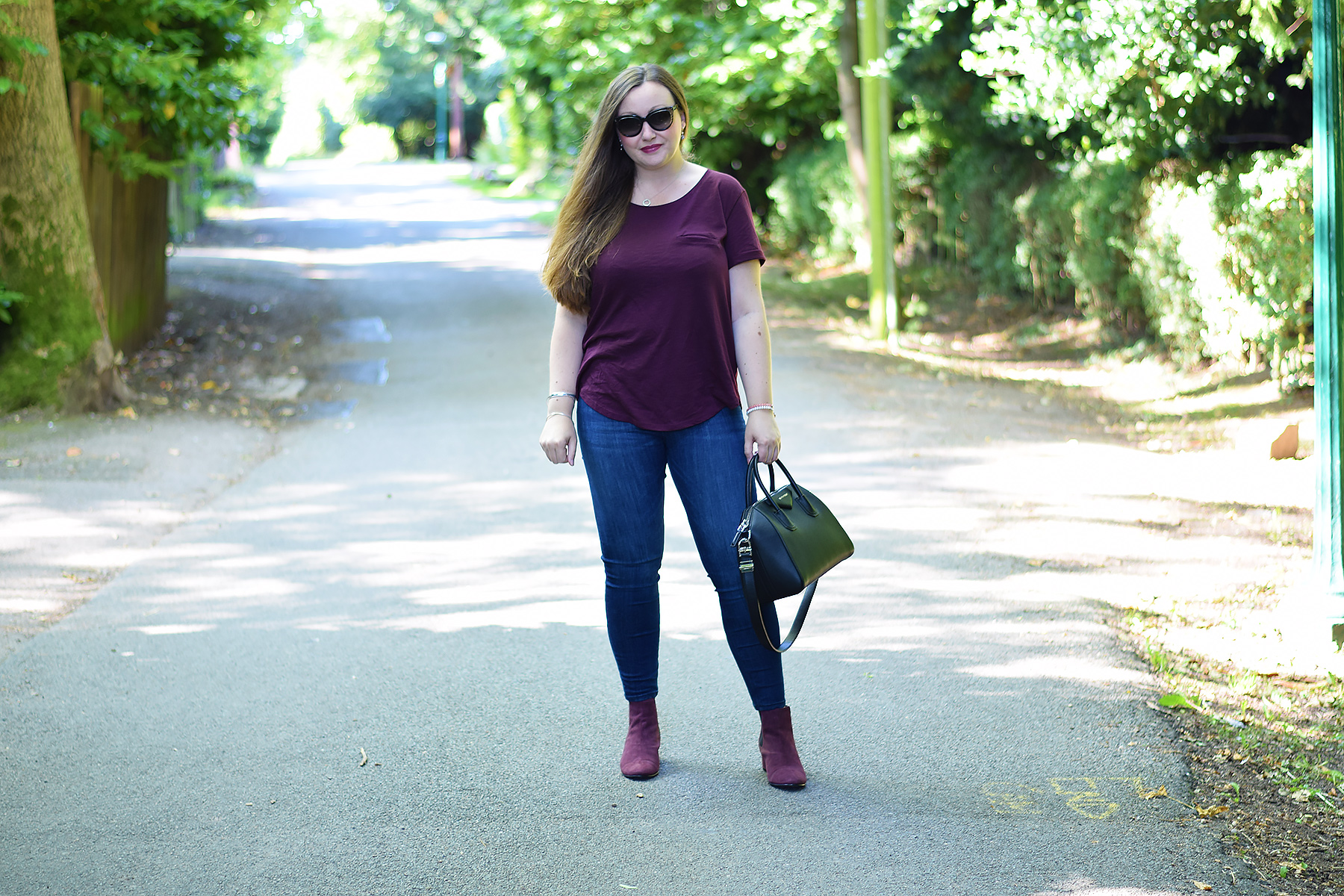 Gemma from Jacquard Flower Blog Wearing Boden Henley Ankle boots