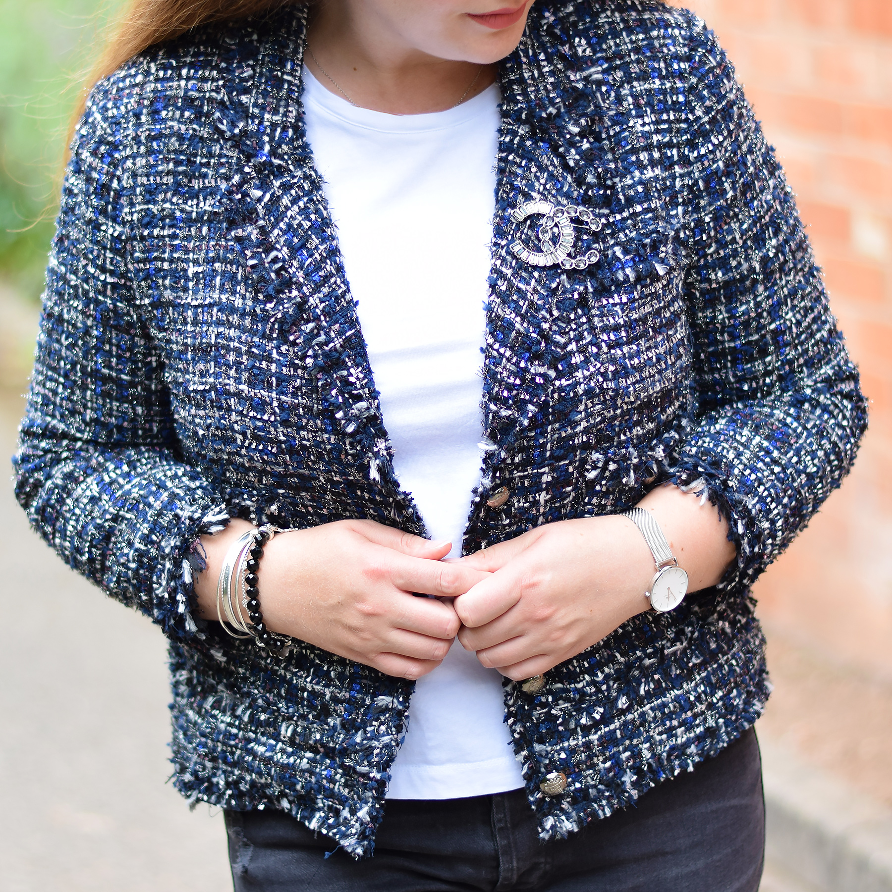 zara chanel blazer