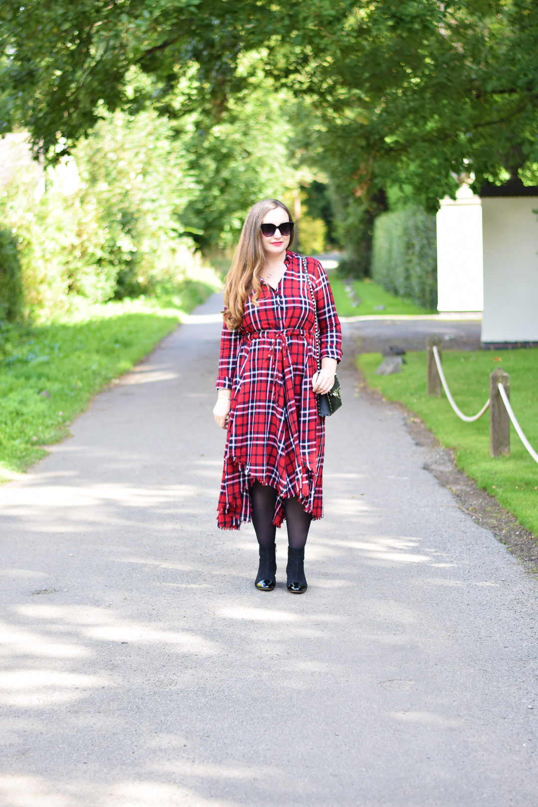 Gemma From Jacquard Flower Blog Wearing Zara Red Checked dress