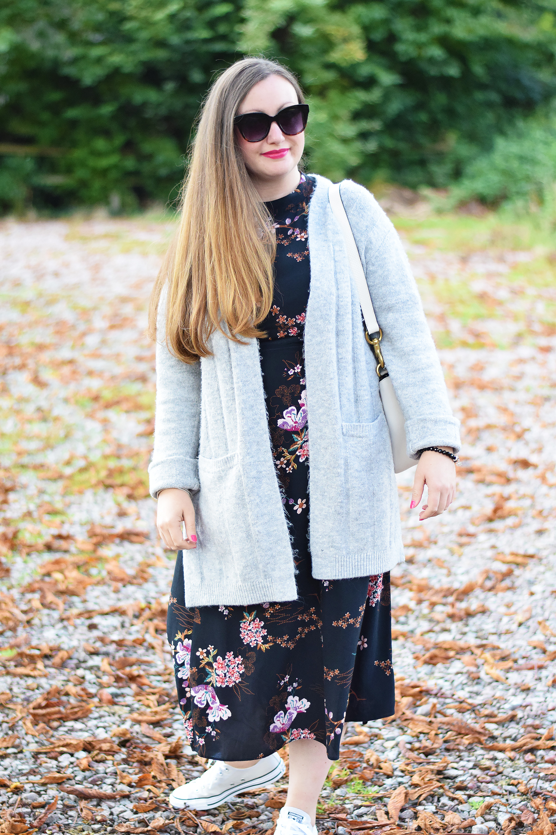 Autumn Outfit Ideas Flora Dress And Knitwear