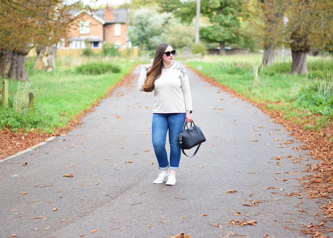 Embroidered jumper outfit