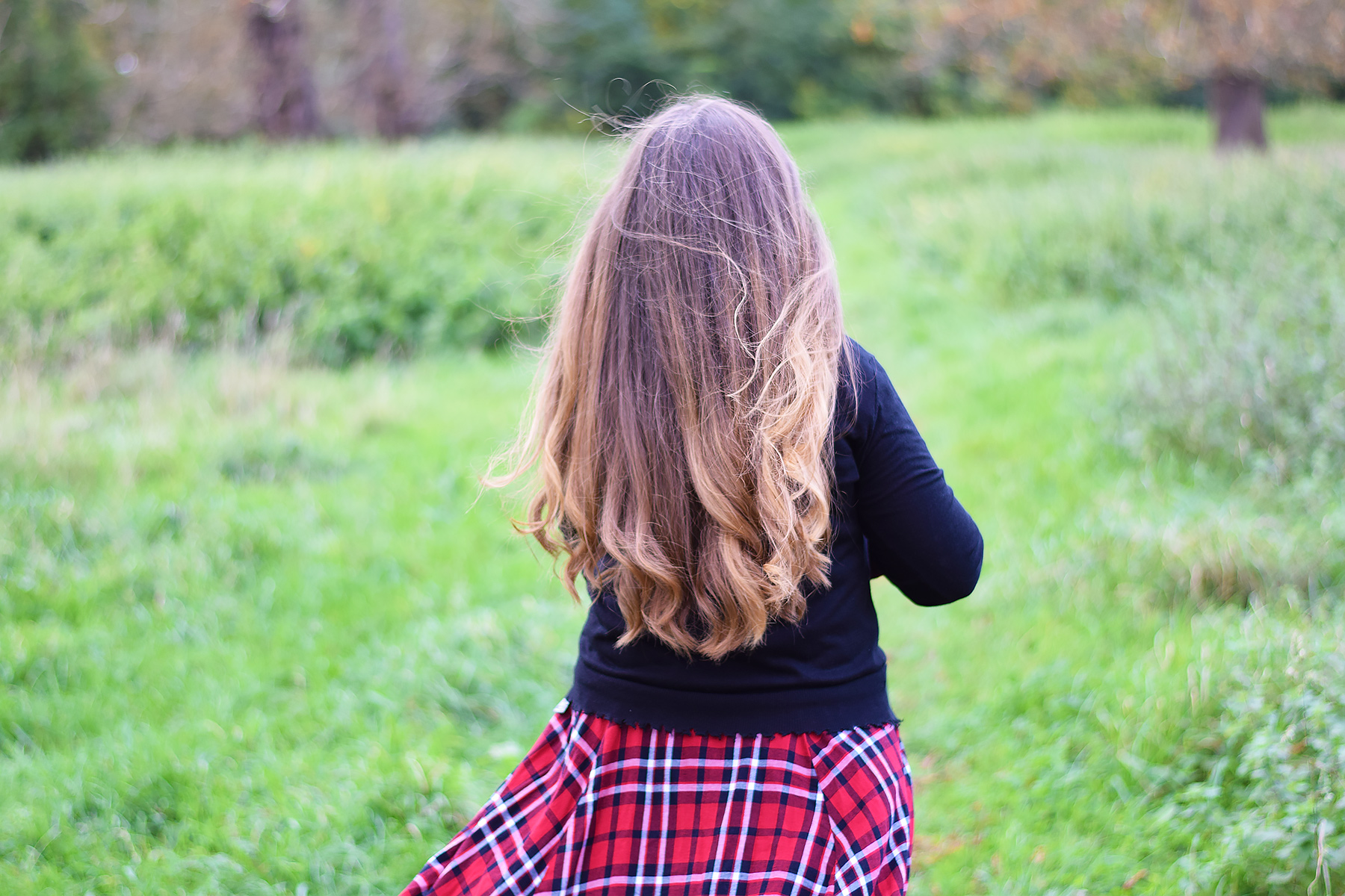 Red checked skirt and jumper