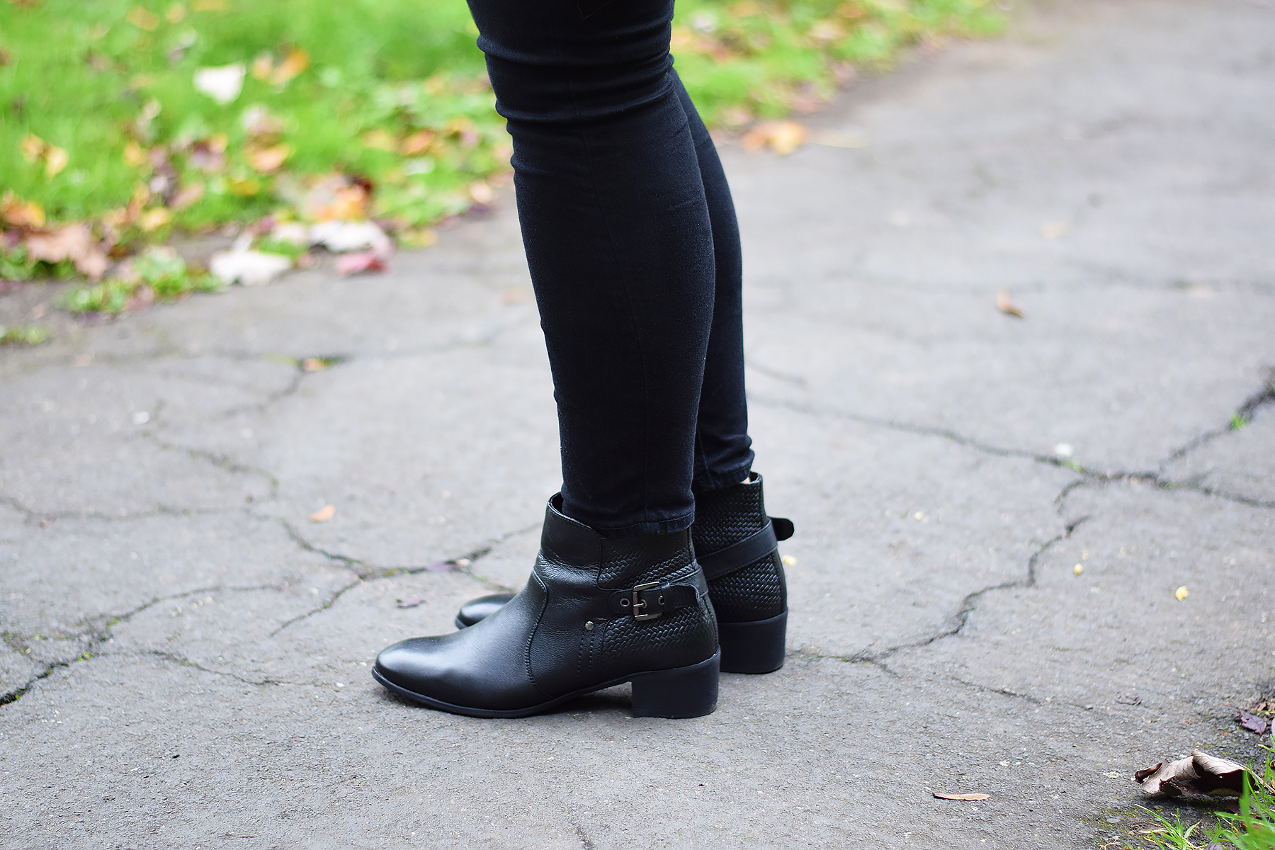Lotus Olivian Black leather ankle boots with buckles