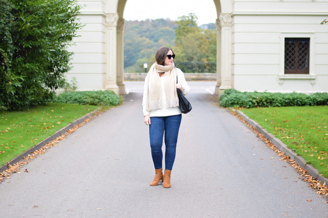 Cream jumper Outfit JacquardFlower