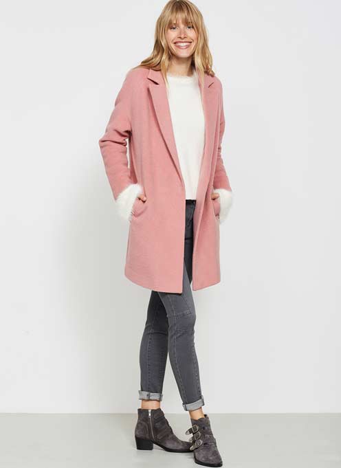 Mint Velvet Pink Relaxed Luxe Coat