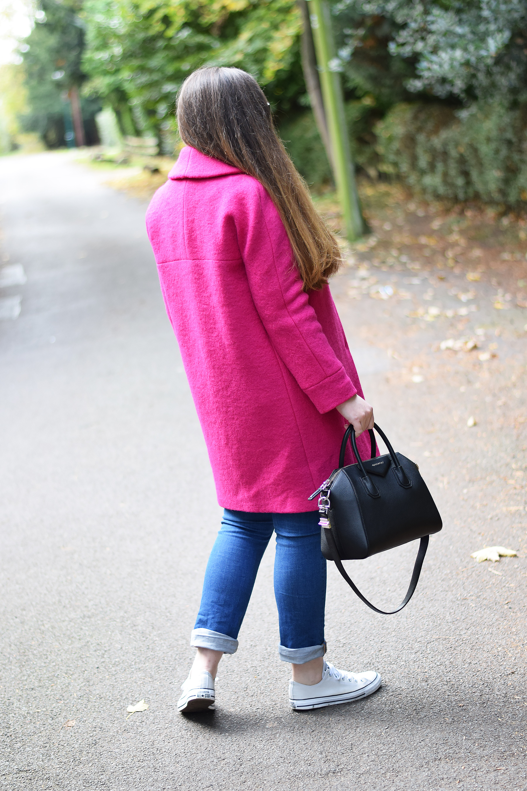 How to wear a vivid pink coat