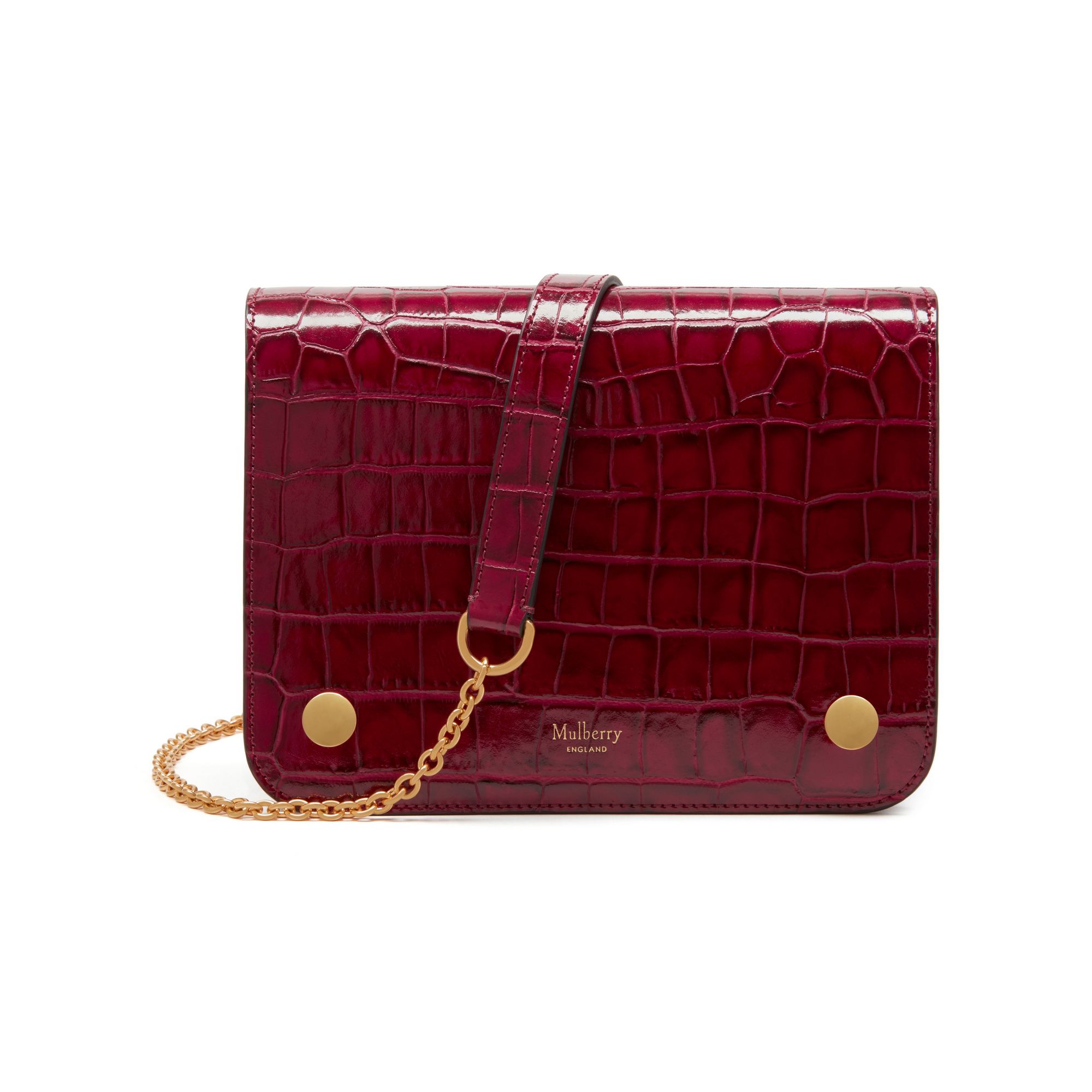 Mulberry Clifton Rasberry Croc Print