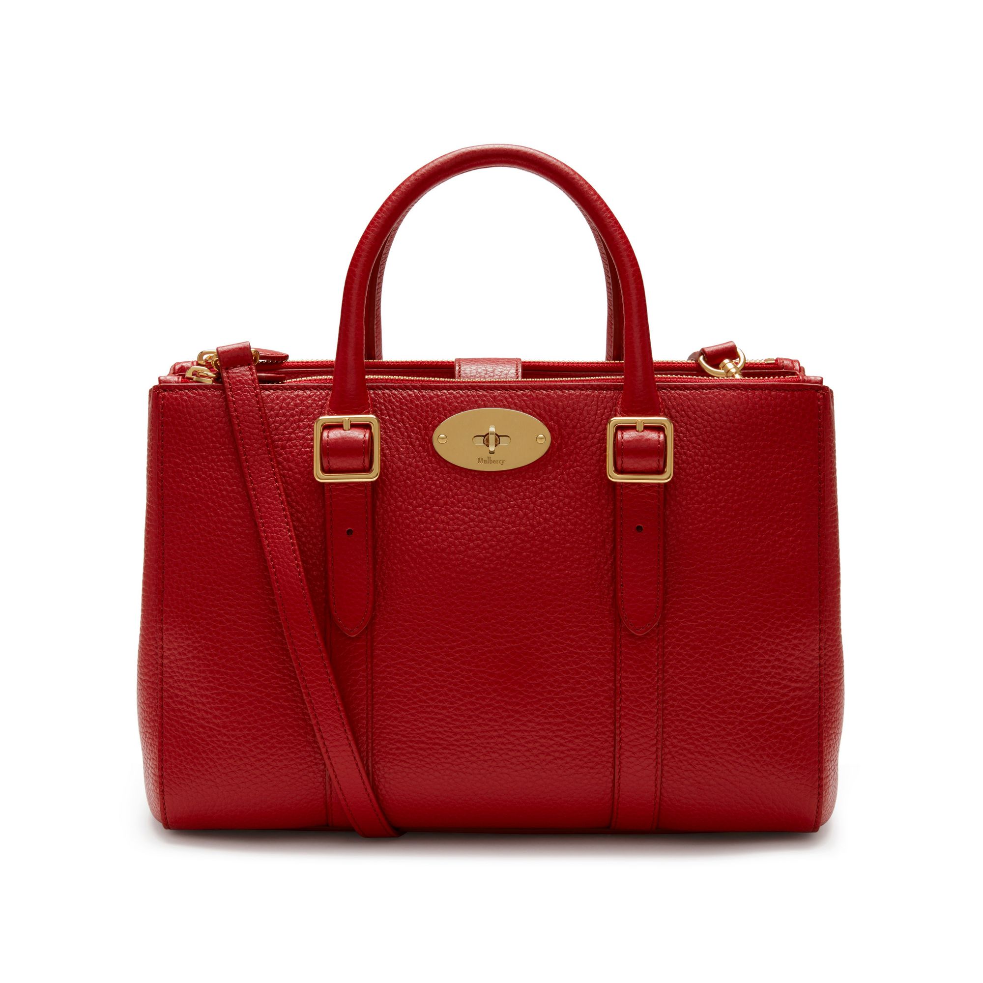 Mulberry Small Bayswater Double Zip Tote in Scarlett