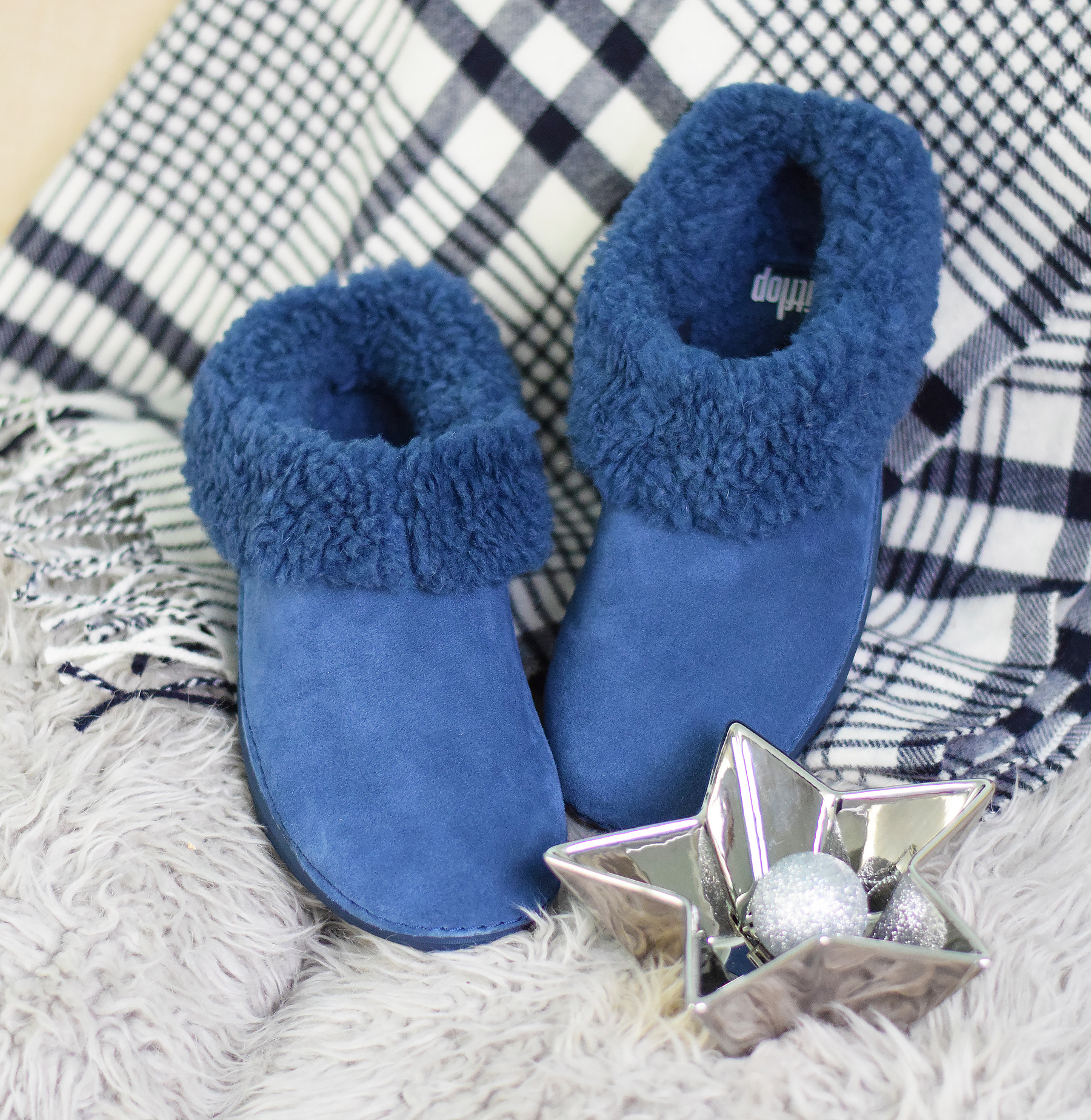 FITFLOP LOAFF SNUG SUEDE SLIPPERS - MIDNIGHT NAVY 