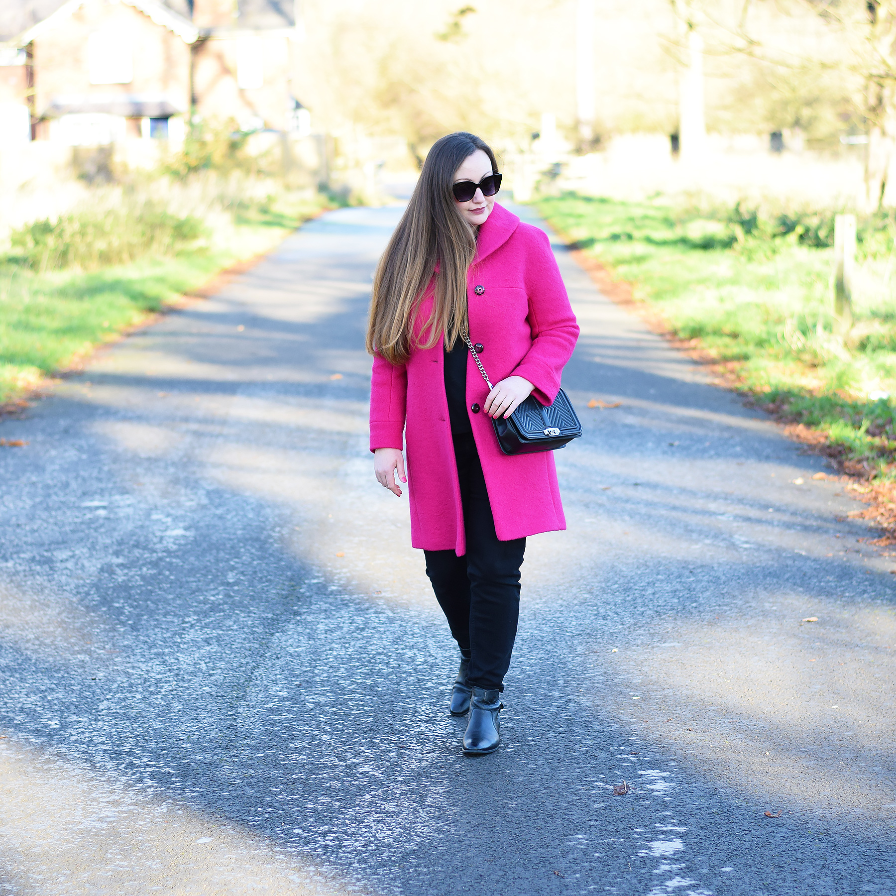 How to wear a hot pink coat