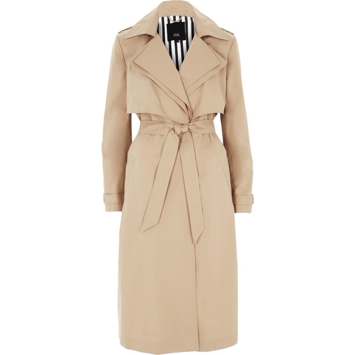 River Island Double Collar Long Trench Coat