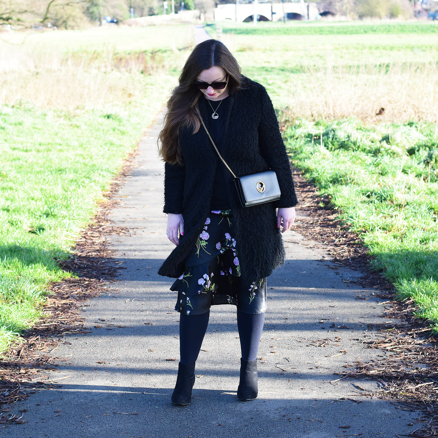 FLORAL SKIRT IN THE WINTER OUTFIT POST