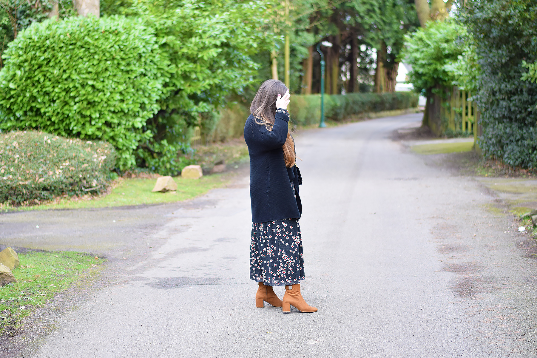 Layering a cardigan over a maxi dress outfit