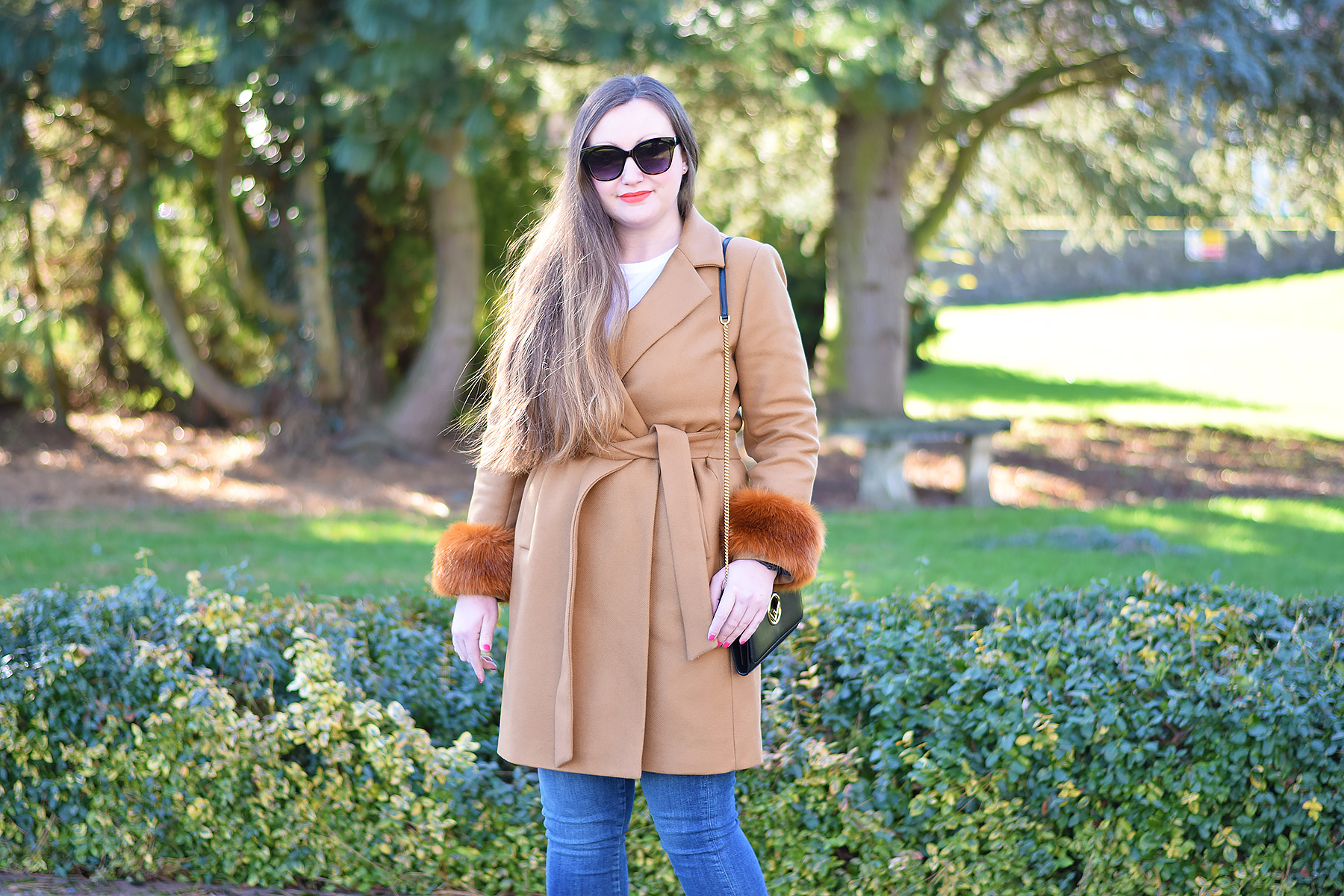 zara grey coat with fur cuffs