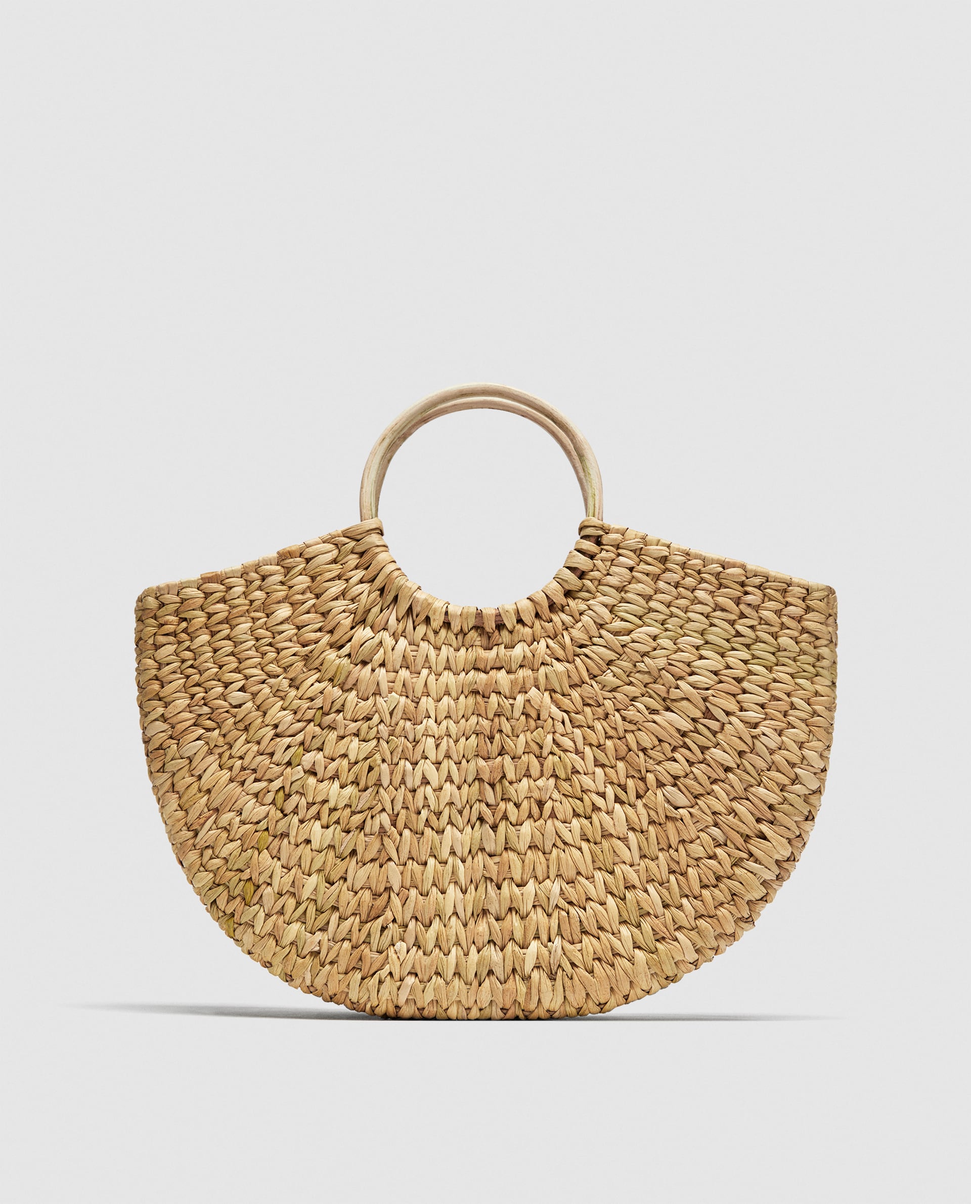 Zara straw bag with rounded handles