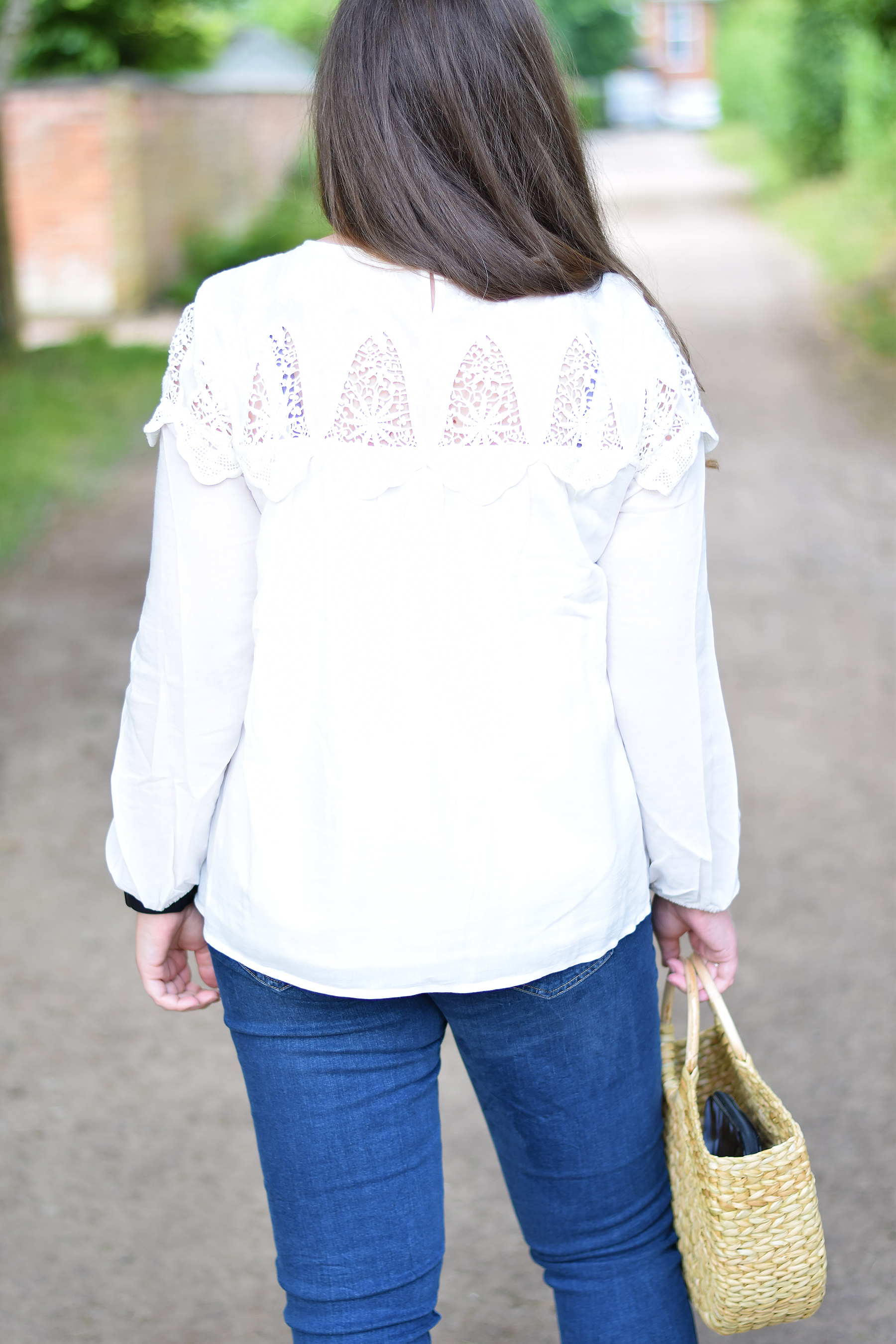White stuff lace panel blouse outfit