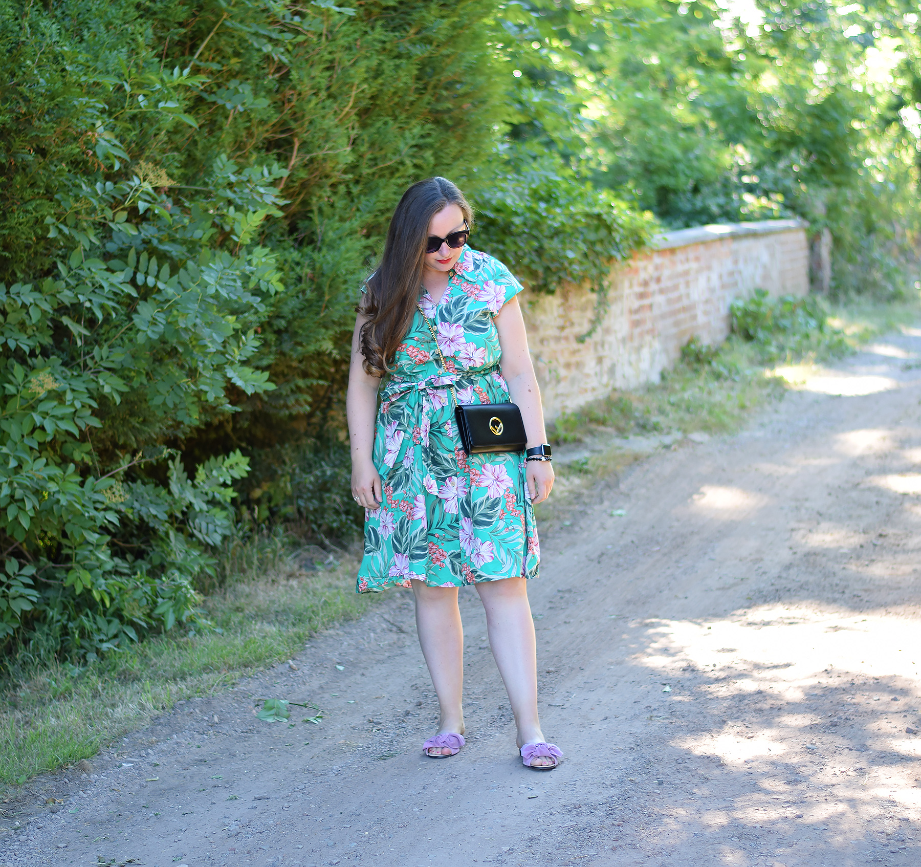 zara floral print shirt dress