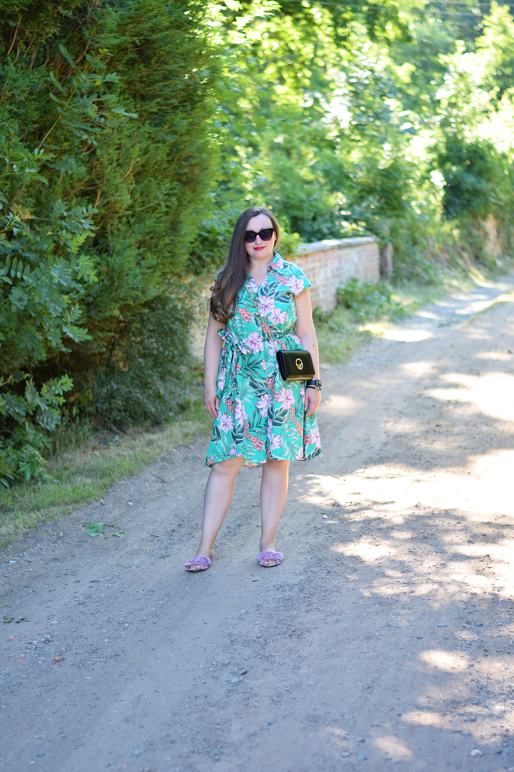 navy floral formal dress