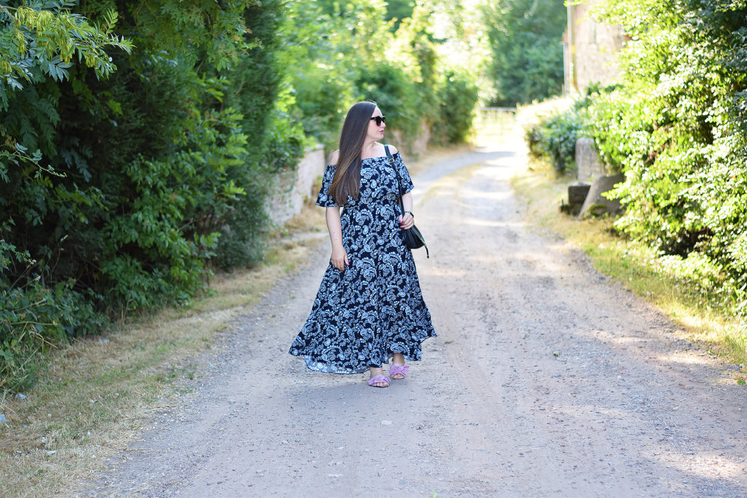 Off The shoulder Floral Maxi Dress Outfit