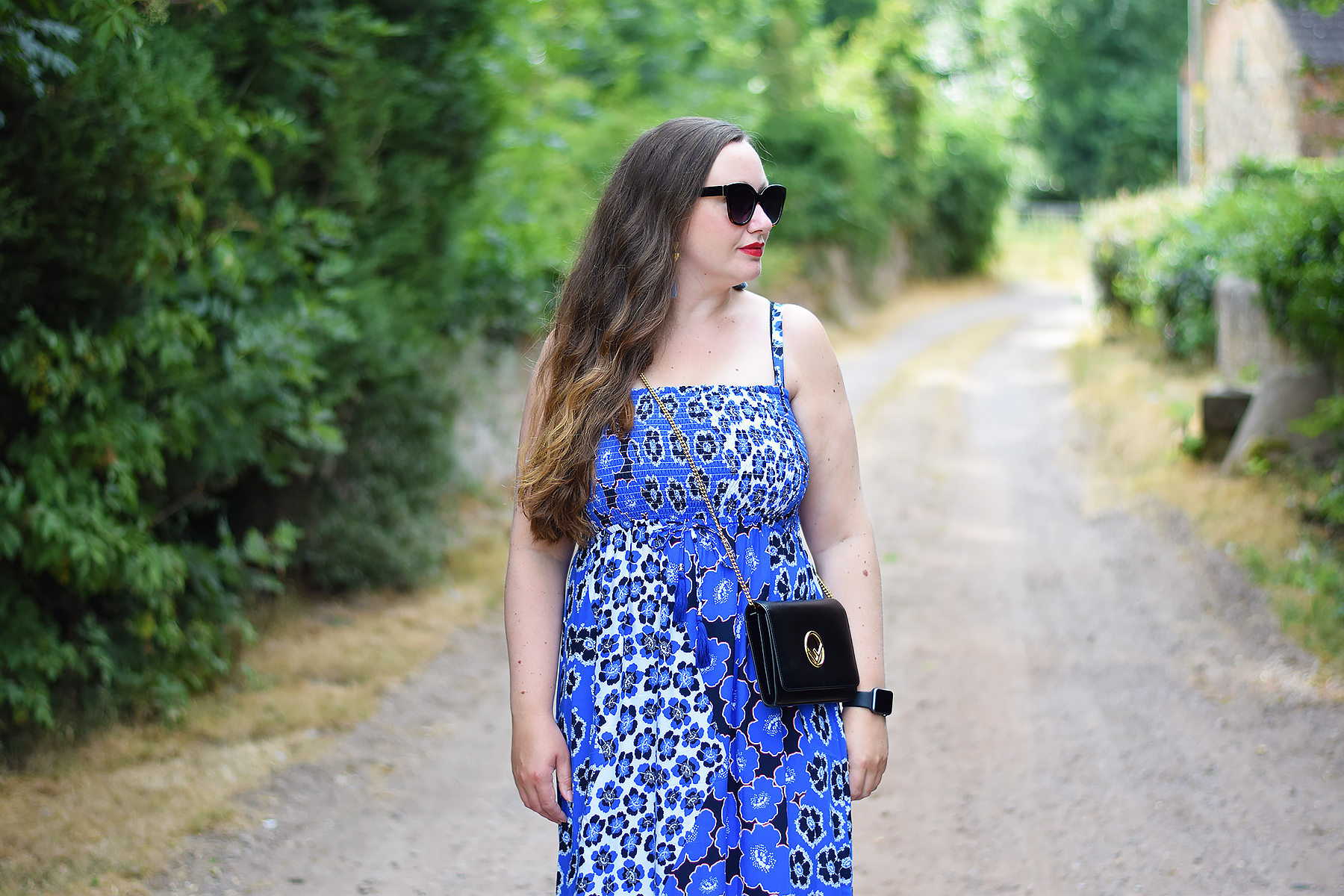 How to style a royal blue floral dress