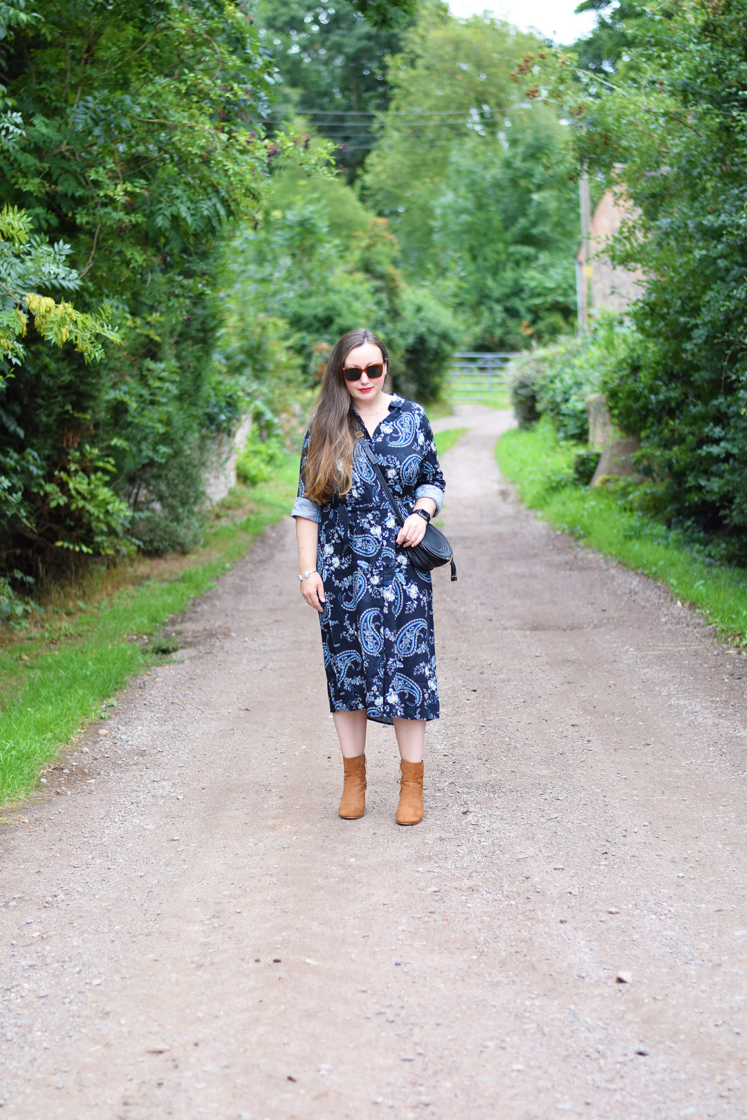 Paisley Shirt Dress and Ankle Boots JacquardFlower