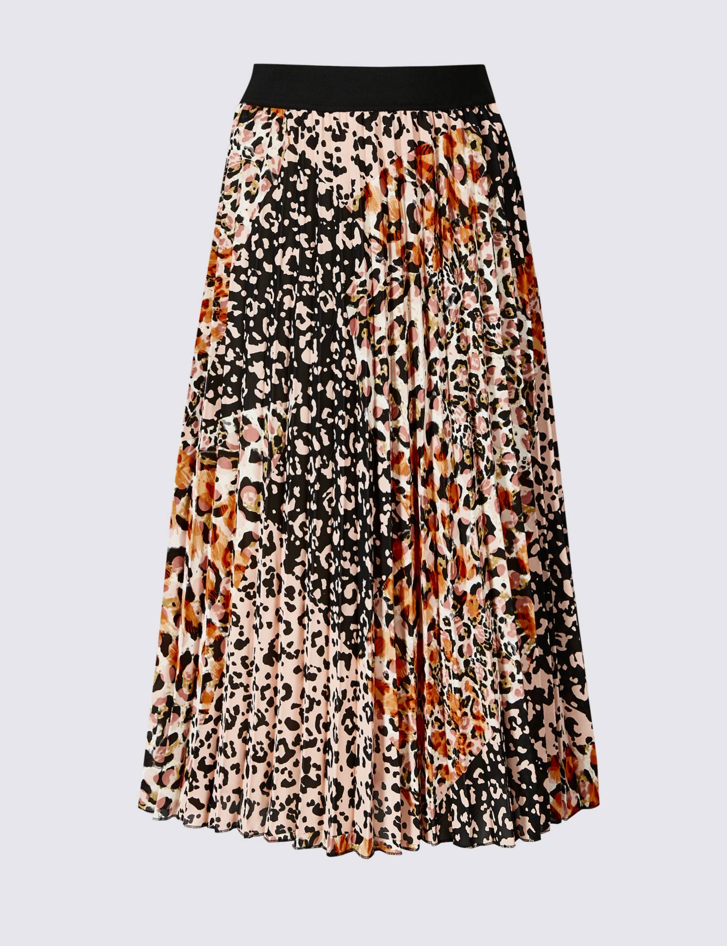 Marks & Spencer Animal Print Pleated Midi Skirt