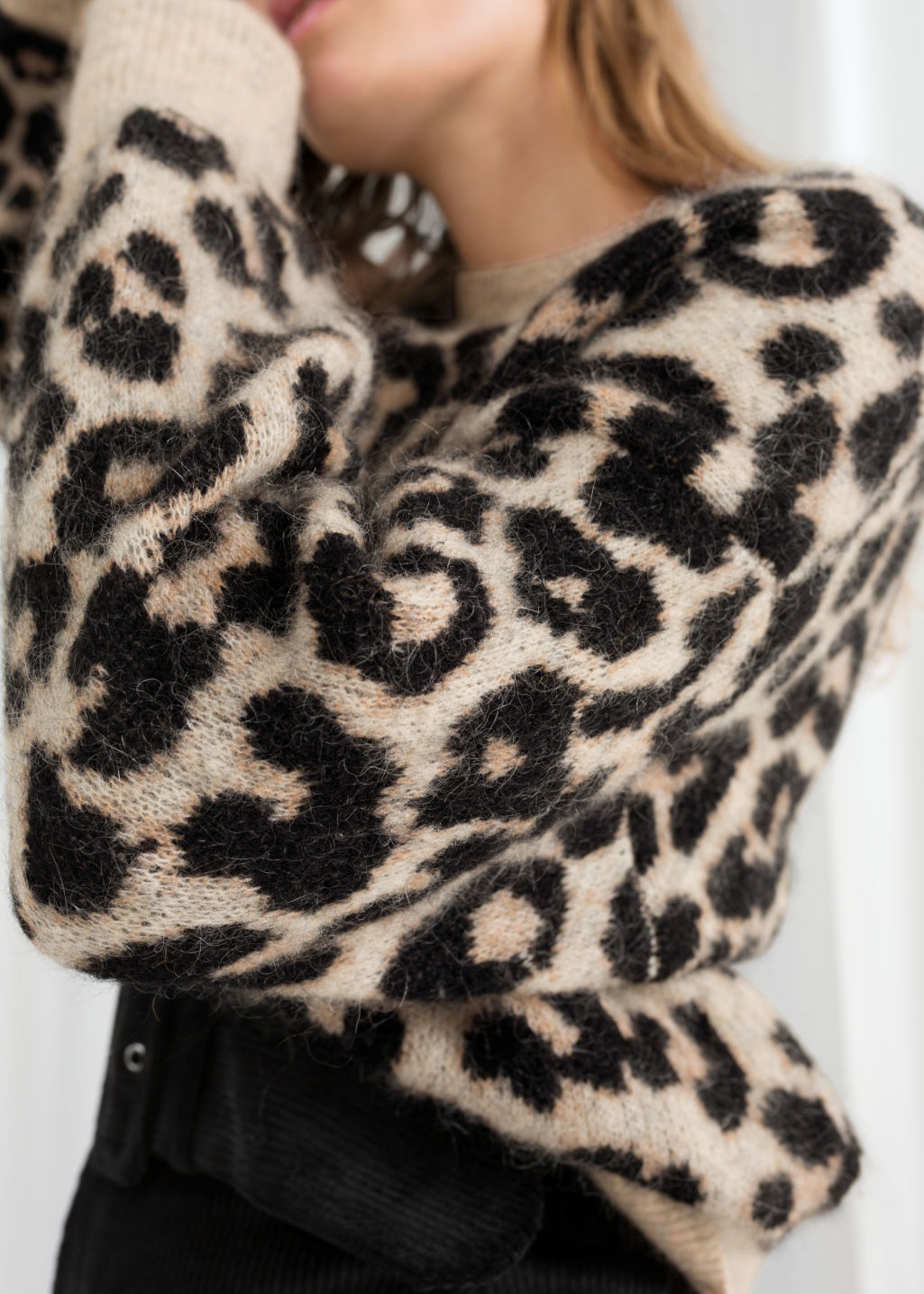 & Other Stories Oversized Leopard Print Sweater