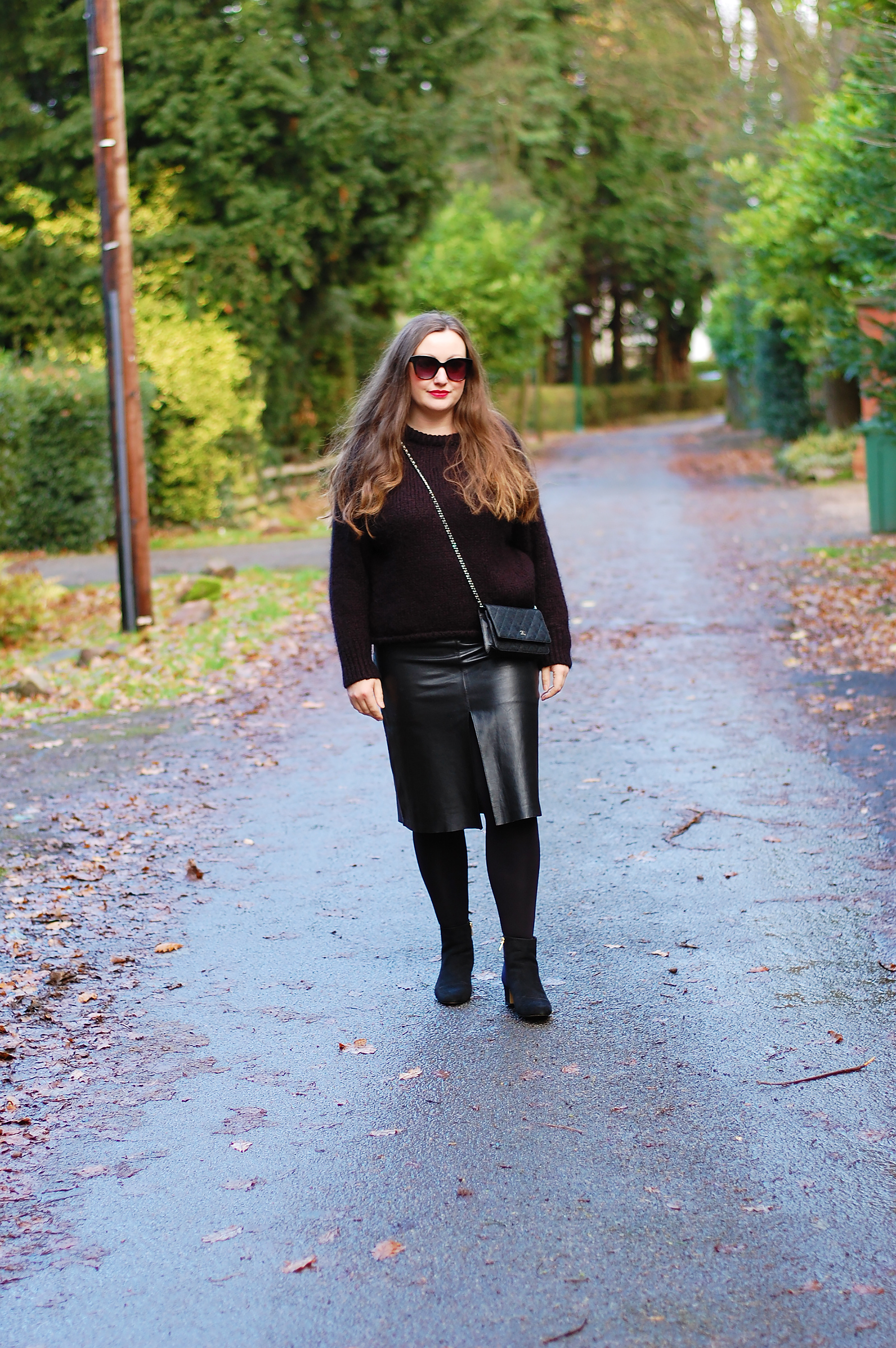 How to style a knee length Leather Skirt