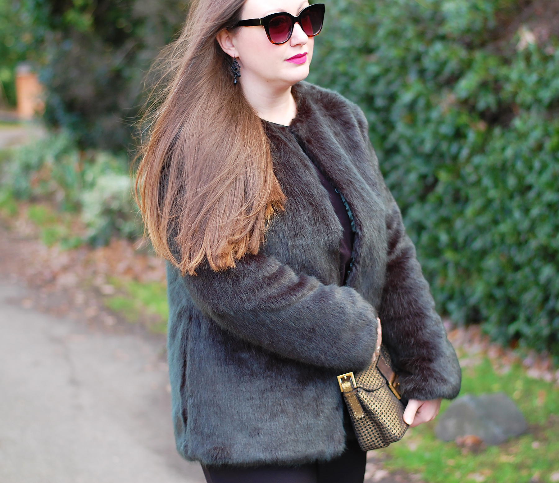 Forest green coat outfit