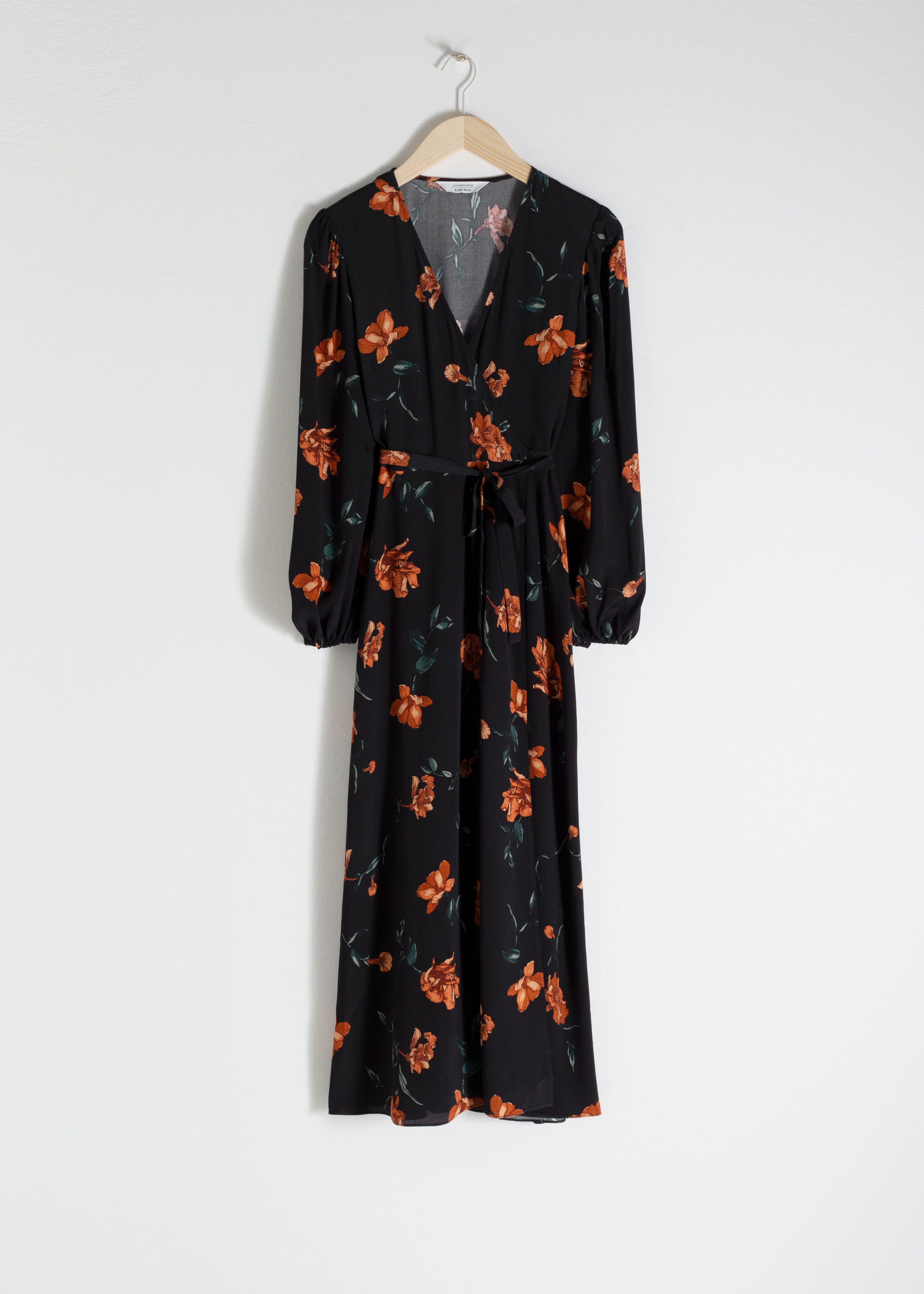 And Other Stories Floral Wrap Midi Dress