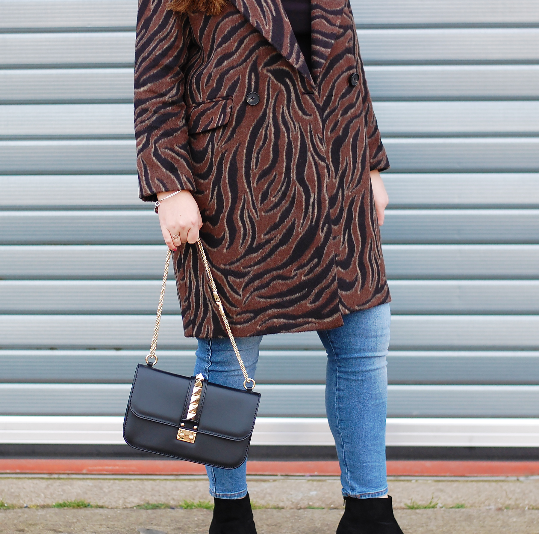 Zara Animal Jacquard Coat Outfit