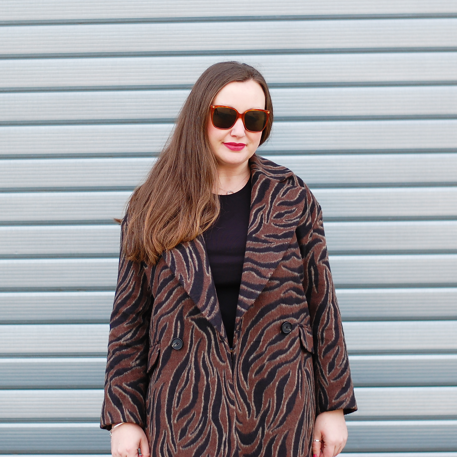 Zara Zebra Animal Print Coat Outfit