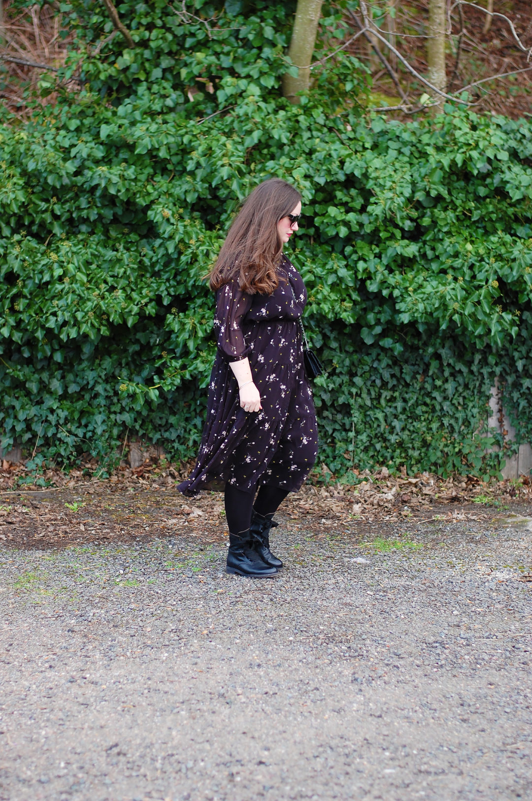 Modern Romantic Floral Dress Outfit JacquardFlower