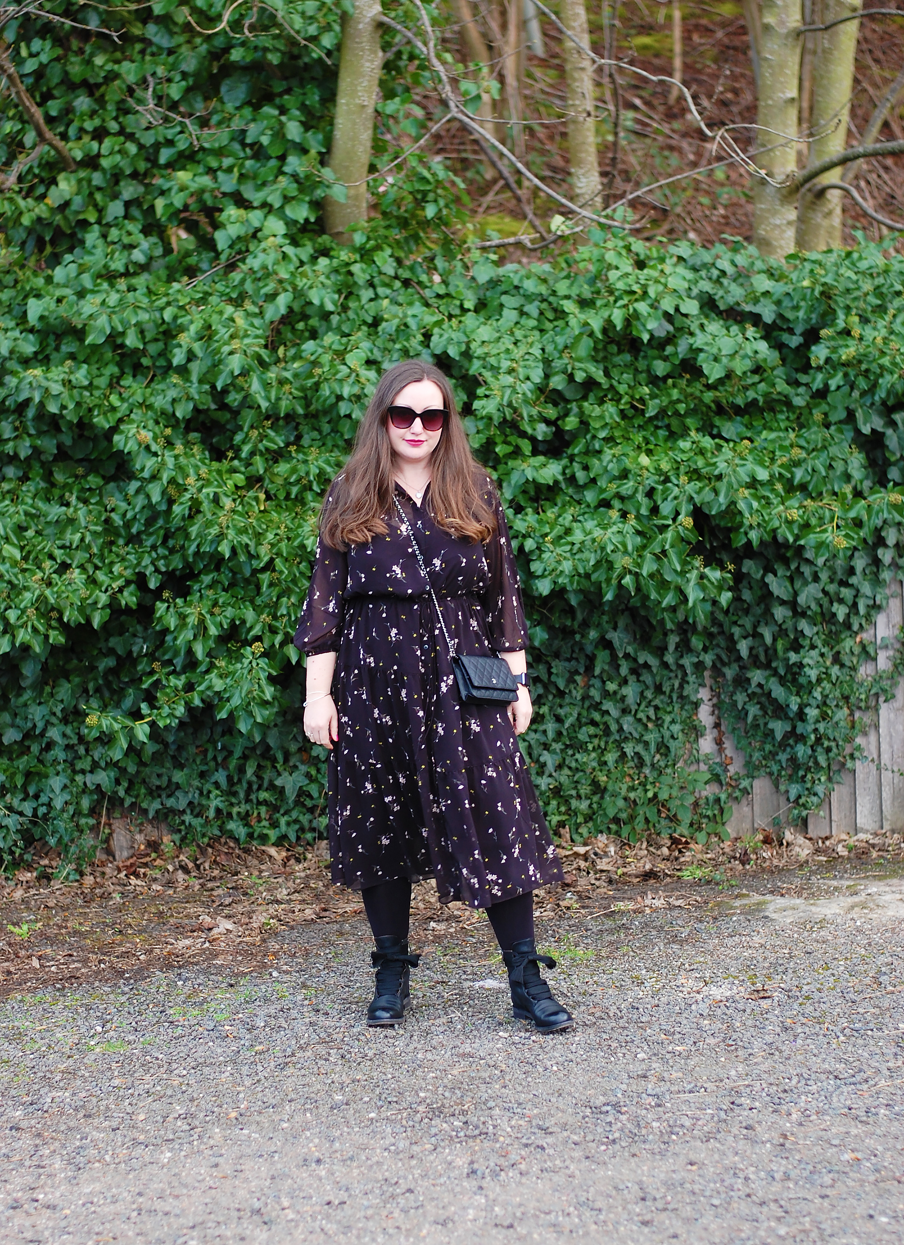 How to style a floral dress in the winter