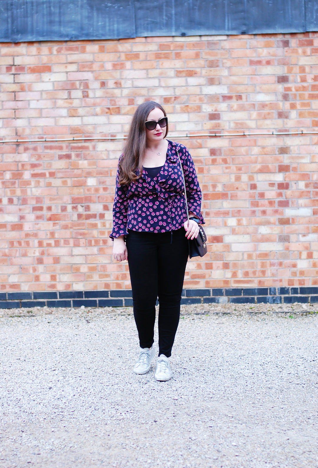 Whistles Floral Wrap Blouse Outfit