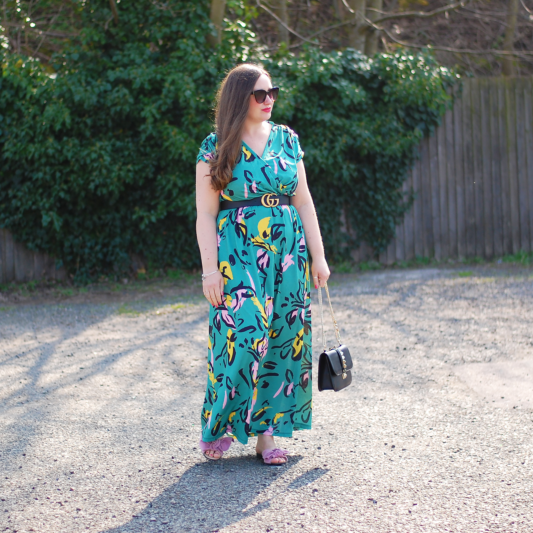 Floral Graffiti Print Maxi Dress Outfit – JacquardFlower