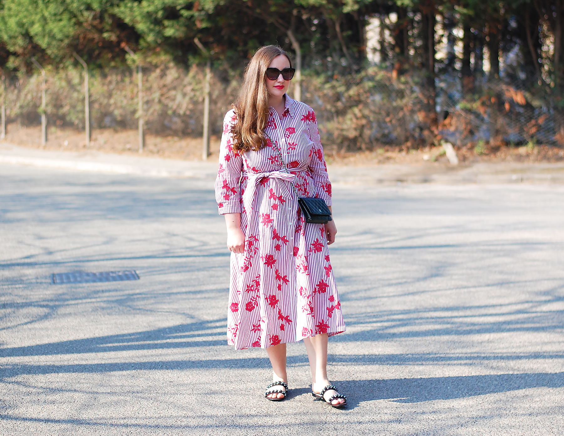 zara striped tunic with embroidery