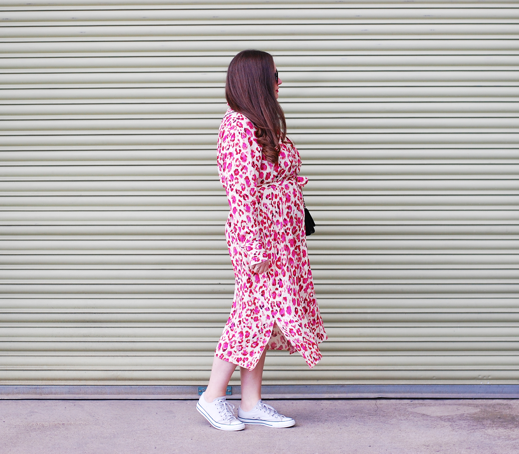 Mango Pink Leopard Print Shirt Dress outfit