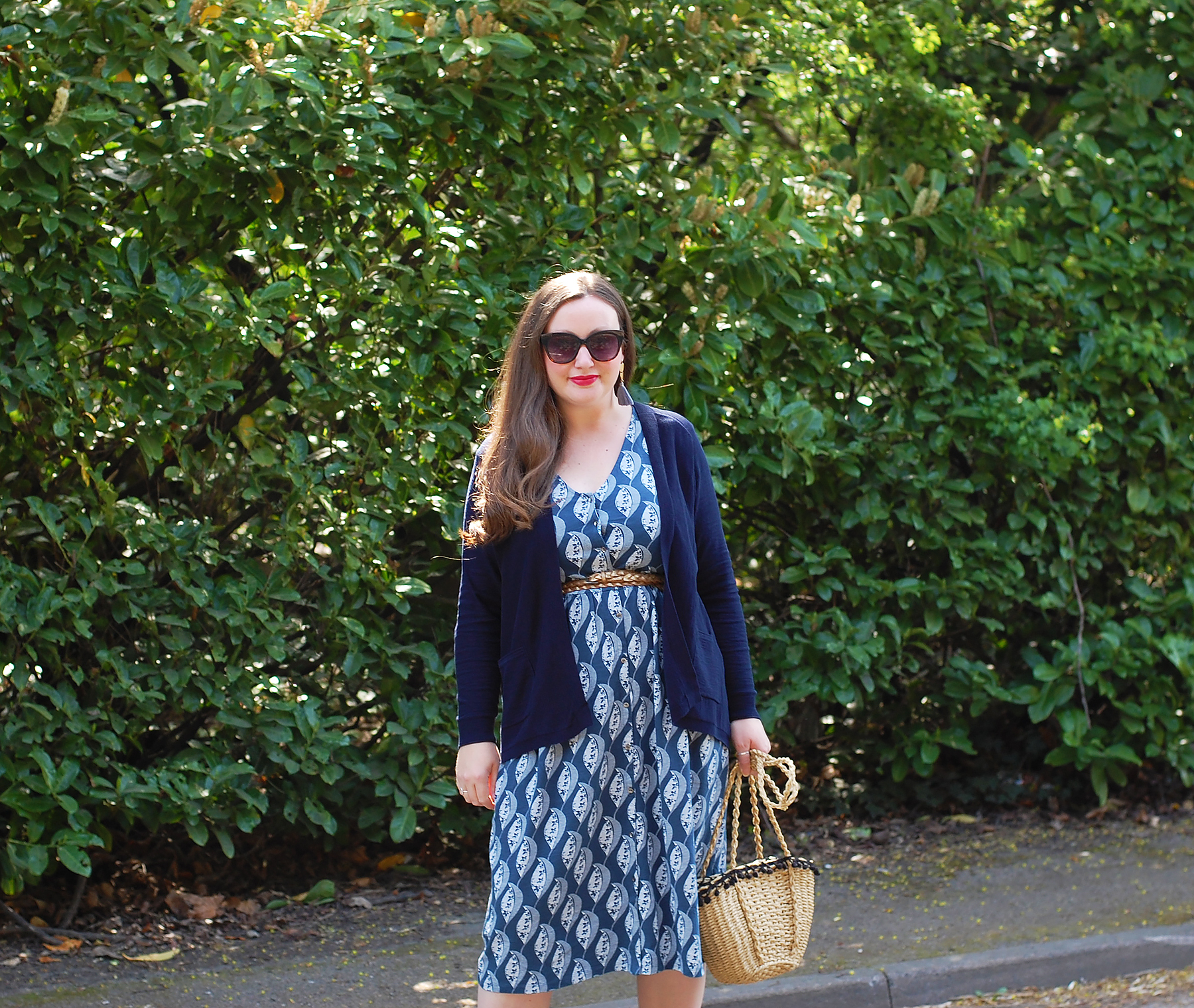 White Stuff Lyon Blue Print Dress