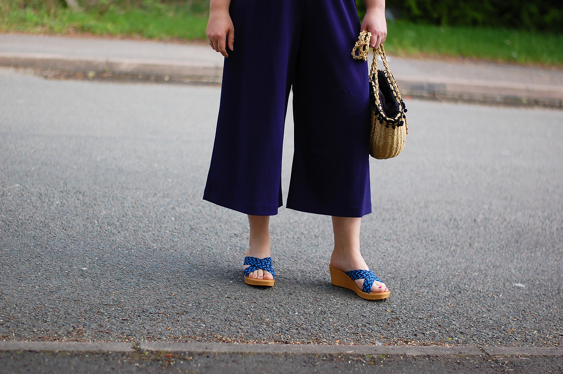 Lotus Shoes Blue Multi Jacinta Wedges