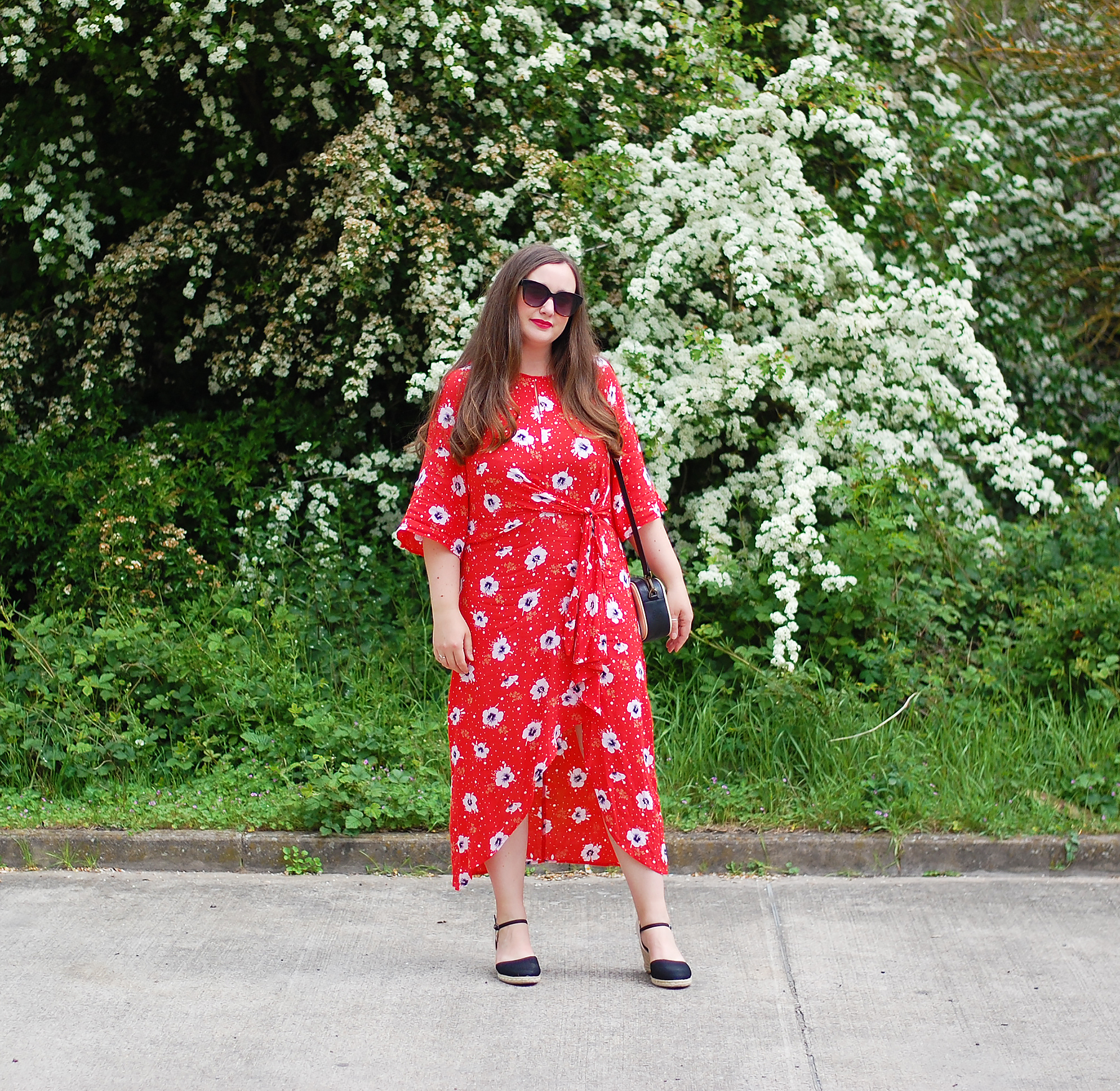 Roman Originals Red Floral Maxi Dress Outfit