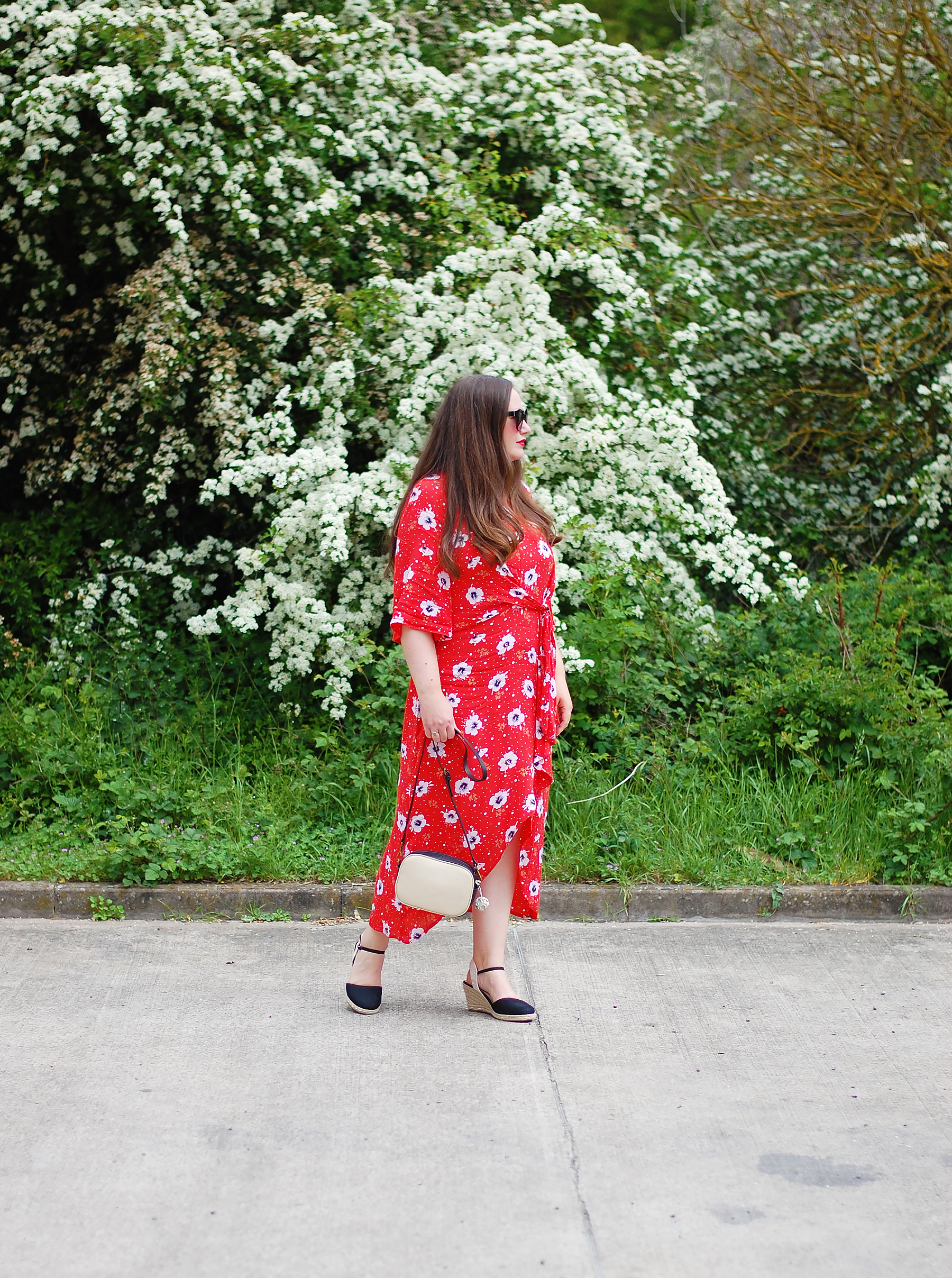 Red Floral Maxi Dress Outfit