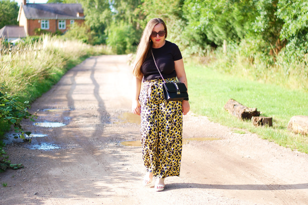 Closet London Leopard Print Wide Leg Trousers Outfit