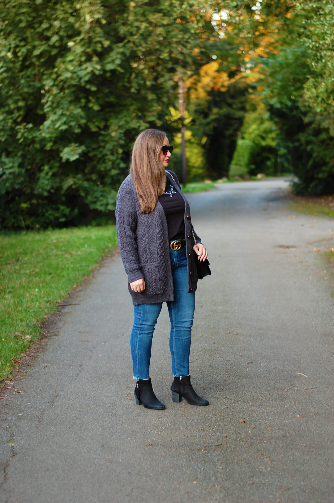 Grey Boyfriend Cardigan Outfit