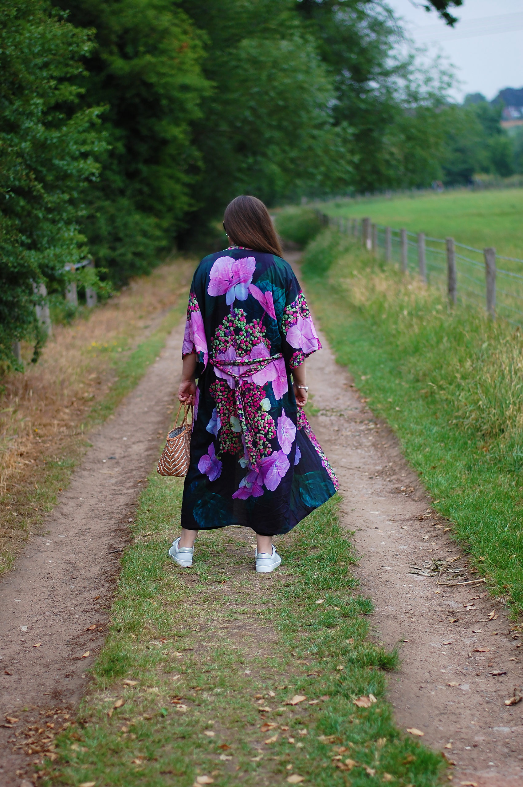 hydrangea print kimono