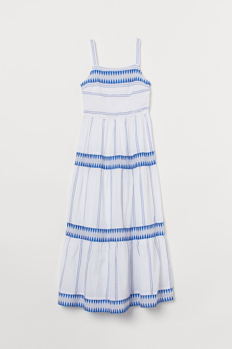 H&M Blue And White Patterned Dress