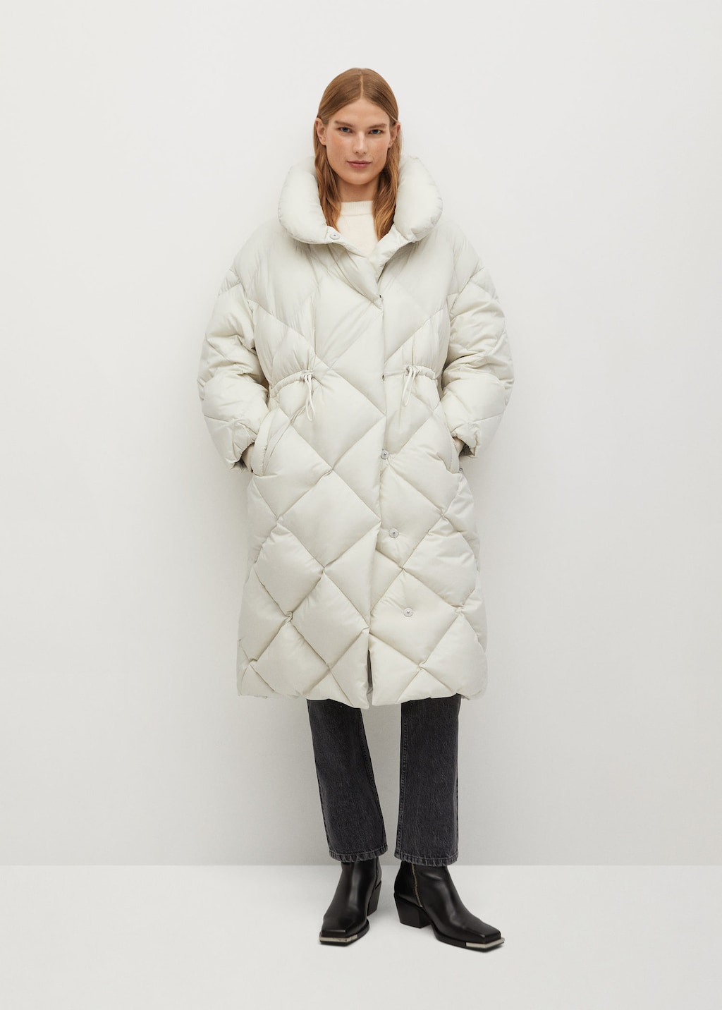 mango quilted oversized down anorak
