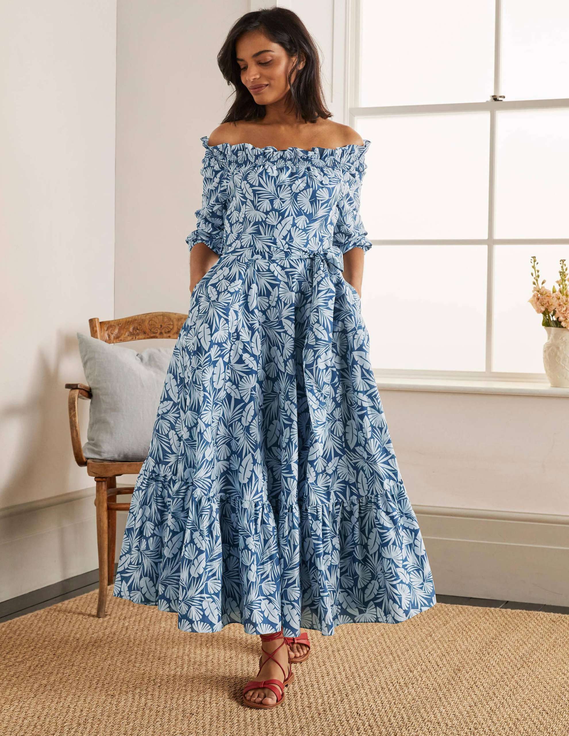 boden Rosalind Tiered Midi dress