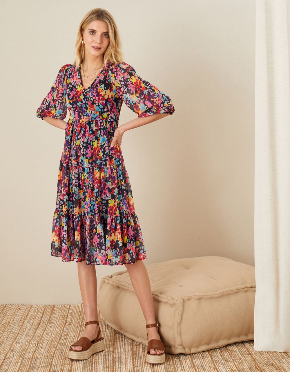 Monsoon Helen Dealtry Floral  Dress