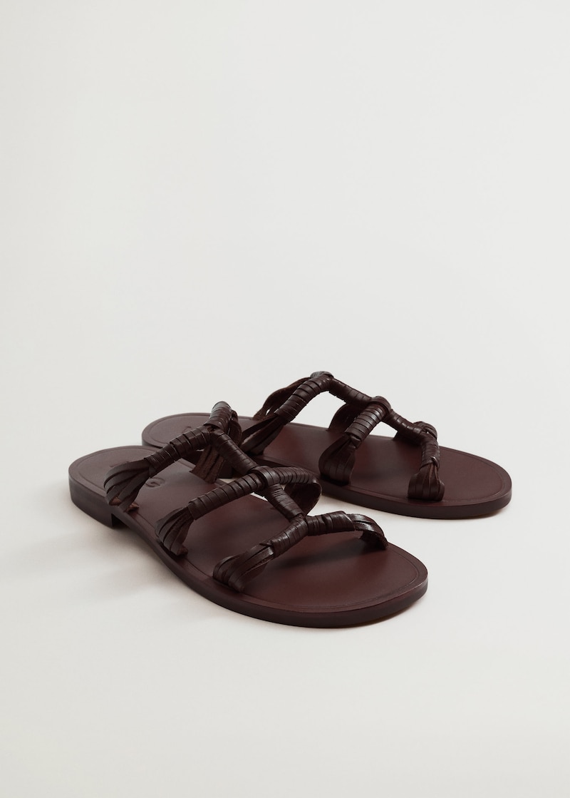 Mango Leather Straps Sandals 